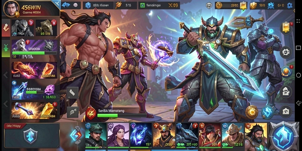 Tampilan seru dari gameplay 456WIN dalam pertempuran MOBA.