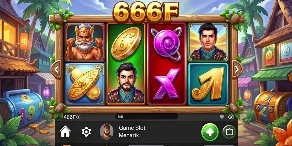 Gambaran menarik dari gameplay Slot dalam 666F.