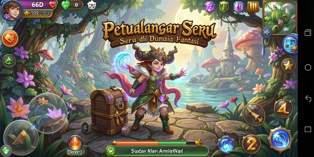 Screenshot gameplay menunjukkan aksi mendebarkan dalam petualangan 66D.