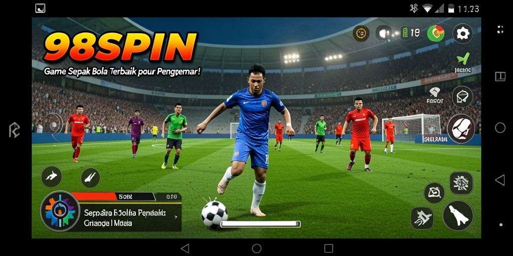 Tampilan aksi seru dalam game sepak bola 98SPIN.