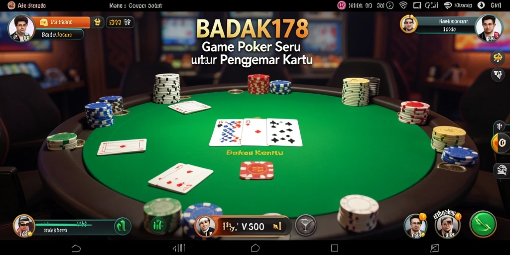 Tampilan gameplay Poker yang mendebarkan di BADAK178.