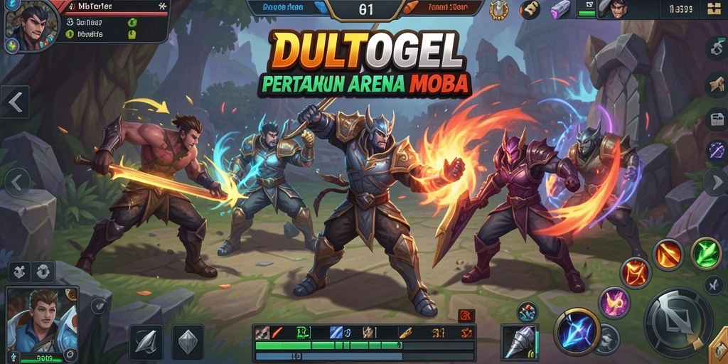 Screenshot DULTOGEL menampilkan aksi seru dalam pertarungan MOBA.