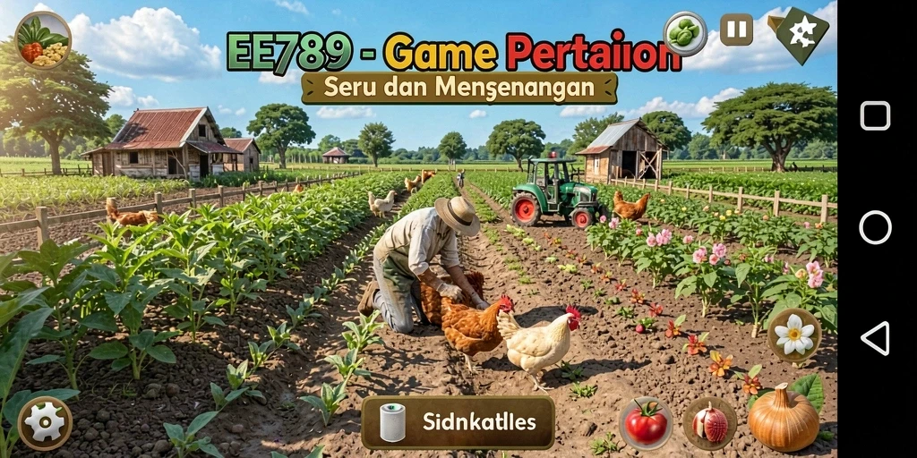 Tampilan menarik dari gameplay pertanian di EE789 yang seru.