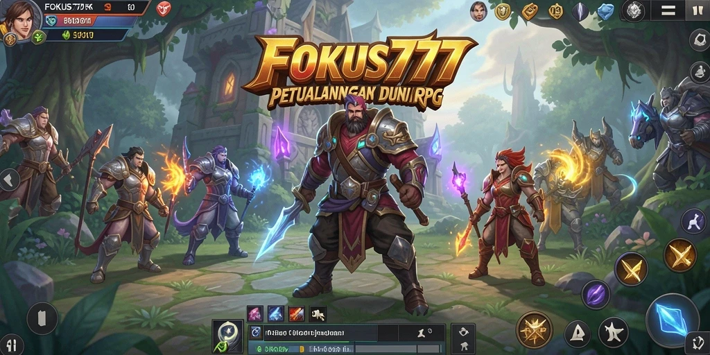 Tampilan gameplay RPG FOKUS777 yang epik dan mendebarkan.