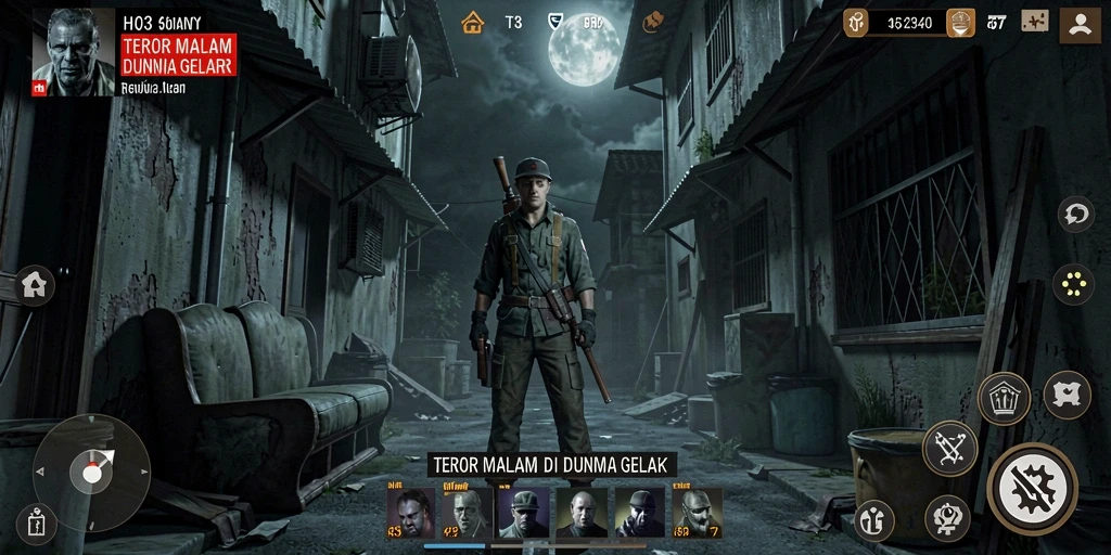 Screenshot menunjukkan gameplay mencekam dari HO3 di dunia gelap dan menyeramkan.