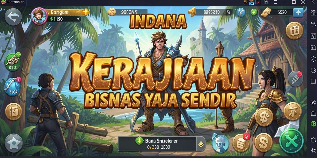 Screenshot utama INDAAA menampilkan antarmuka permainan Tycoon yang menarik.