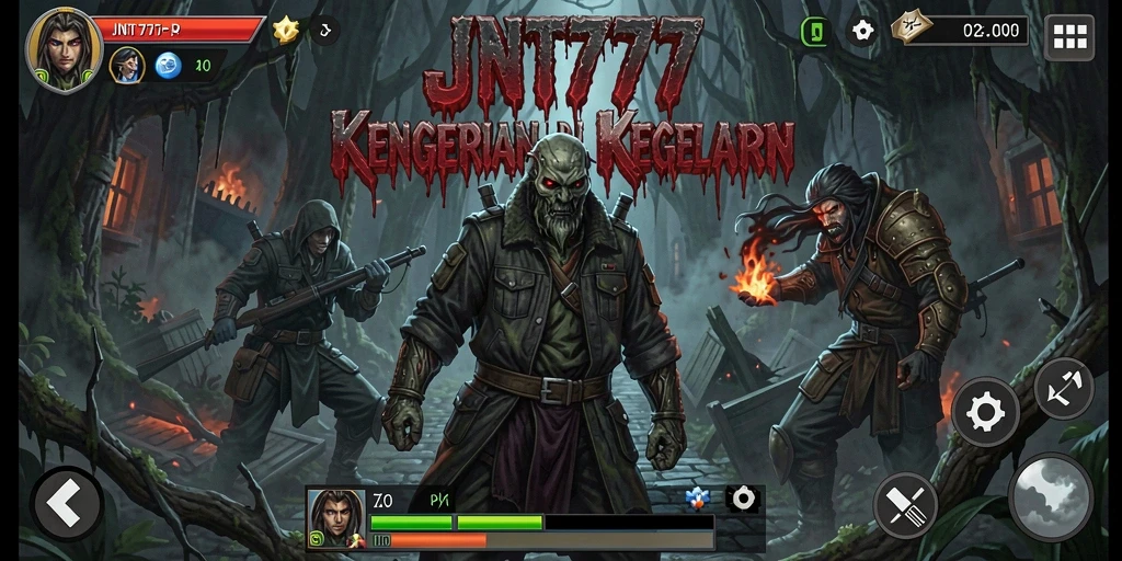 Screenshot gameplay JNT777 yang menampilkan suasana mencekam.