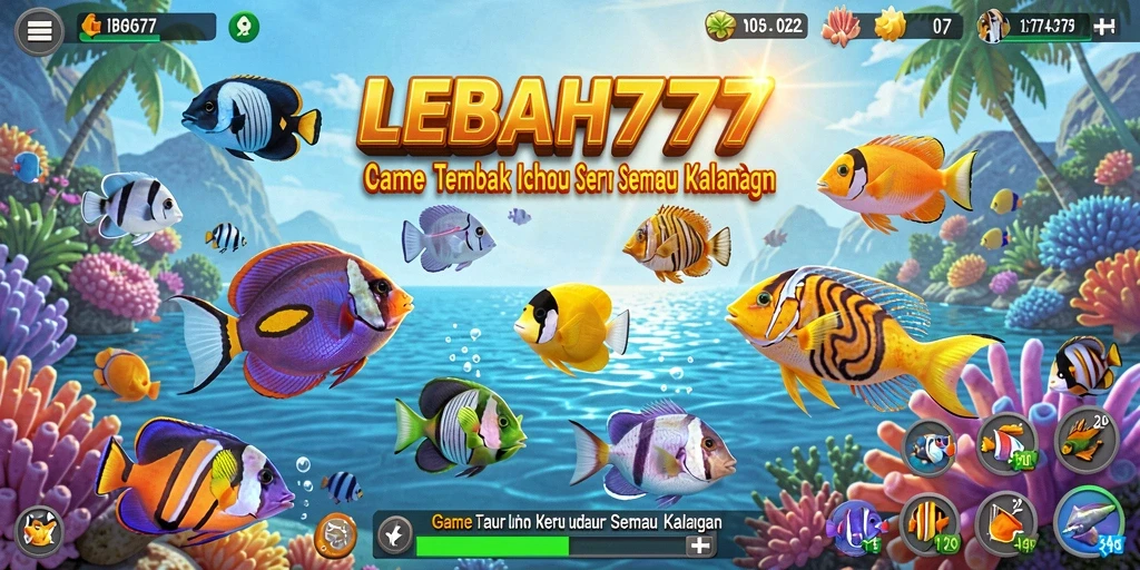 Screenshot gameplay LEBAH777 menampilkan aksen menembak ikan yang seru.