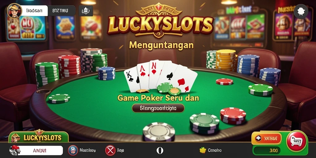 Tampilan seru dari gameplay Poker di LUCKYSLOTS