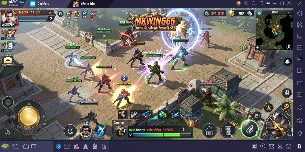 Tampilan dinamis gameplay SLG di MKWIN666 dengan aksi strategis.