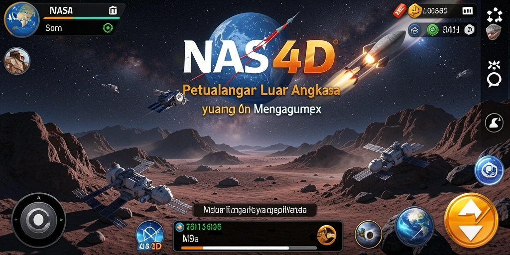Tampilan gameplay petualangan luar angkasa yang mendebarkan.