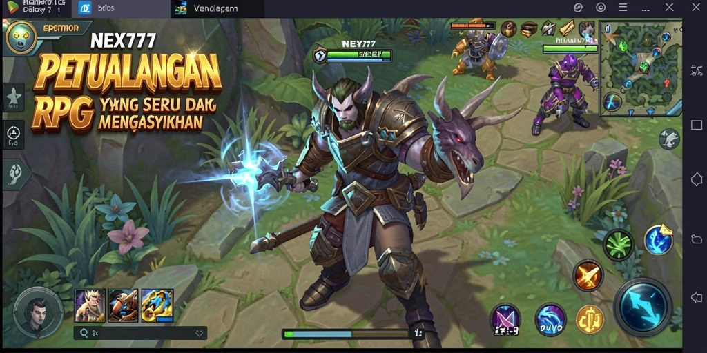 Tampilan gameplay NEX777 yang penuh aksi dan strategi RPG.