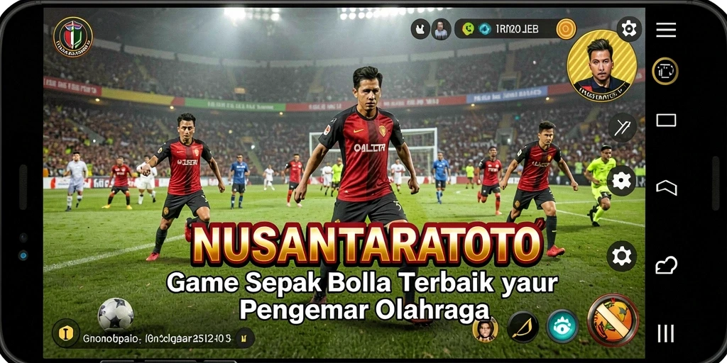 Screenshot gameplay NUSANTARATOTO menampilkan aksi sepak bola yang seru.