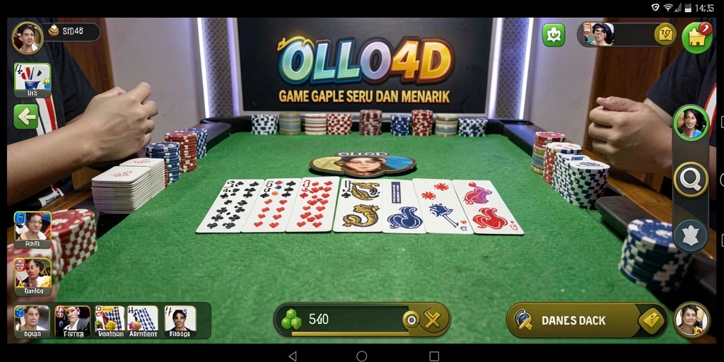 Screenshot gameplay OLLO4D menampilkan suasana seru permainan Gaple.