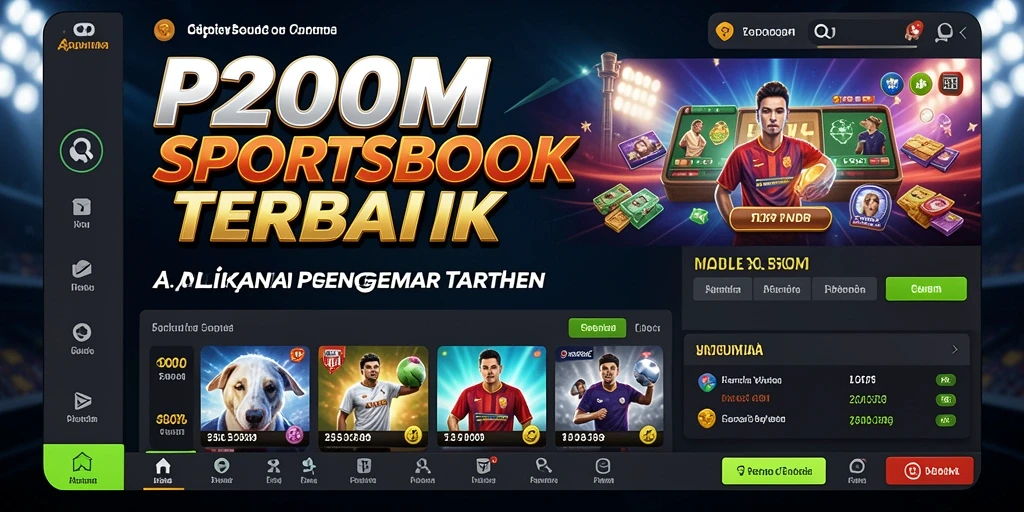Screenshot utama P200M yang menunjukkan antarmuka taruhan yang menarik.