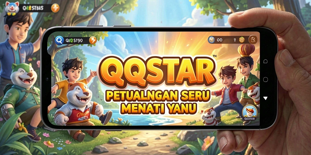 Tangkapan layar gameplay QQSTAR menampilkan eksplorasi dunia yang menakjubkan.
