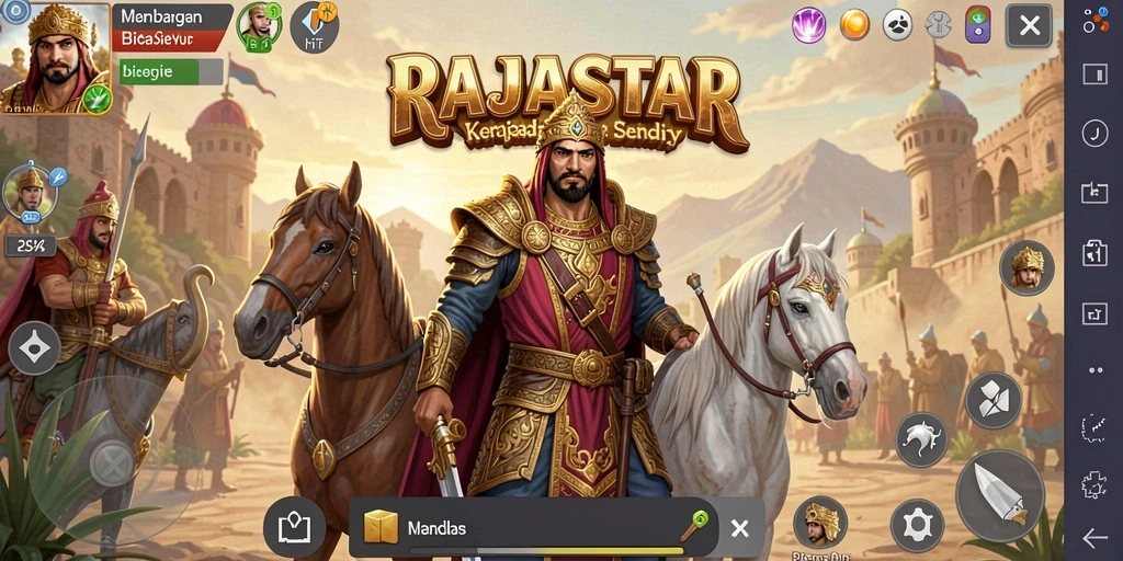 Screenshot gameplay RAJASTAR menunjukkan dunia bisnis yang dinamis dan menarik.