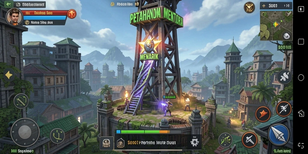 Screenshot utama SD107 menampilkan aksi seru dalam gameplay Tower Defense.