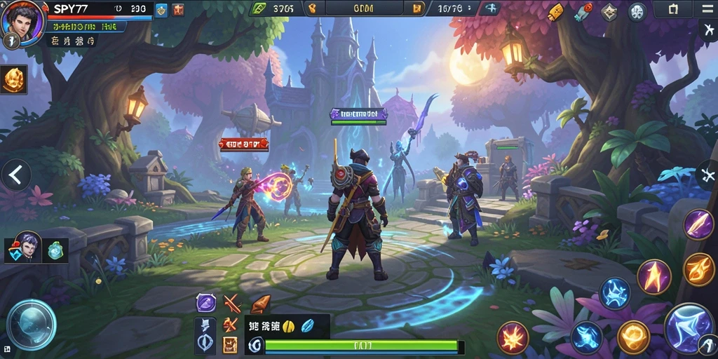 Tampilan gameplay SPY77 yang menampilkan pertempuran dan eksplorasi dunia MMORPG.