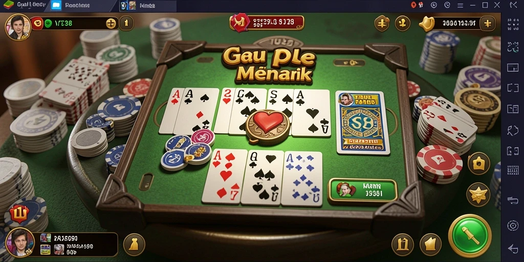 Tangkapan layar gameplay VT38 menampilkan momen seru bermain Gaple.